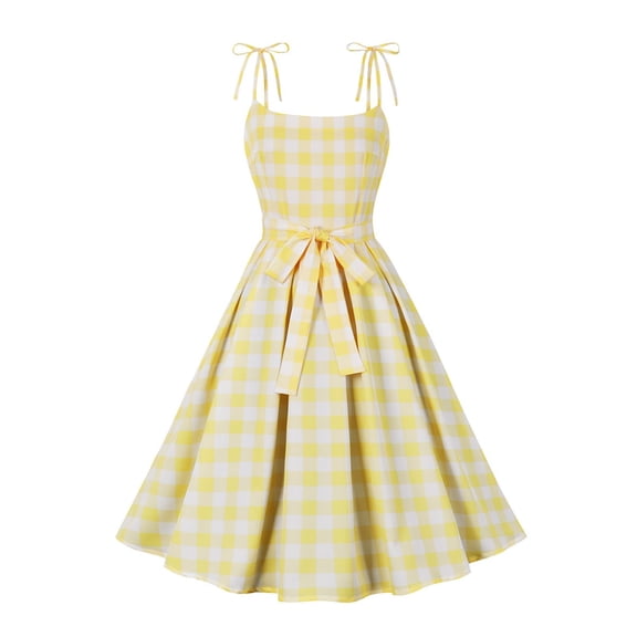 Njagoc3 Womens Casual Chic Sleeveless Strappy Dress - Bow Tie-Strap Detail Casual Summer Dress 2025