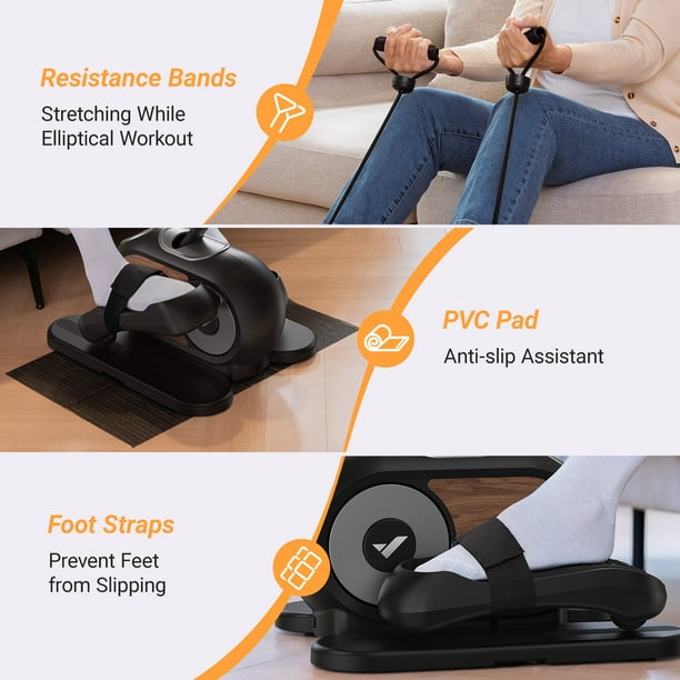 MERACH Under Desk Elliptical Machine, 12 Adjustable Speeds Quiet