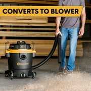 Vacmaster 12 Gallon 6.0 HP 143 CFM Plastic Wet Dry Vacuum and Blower, Black