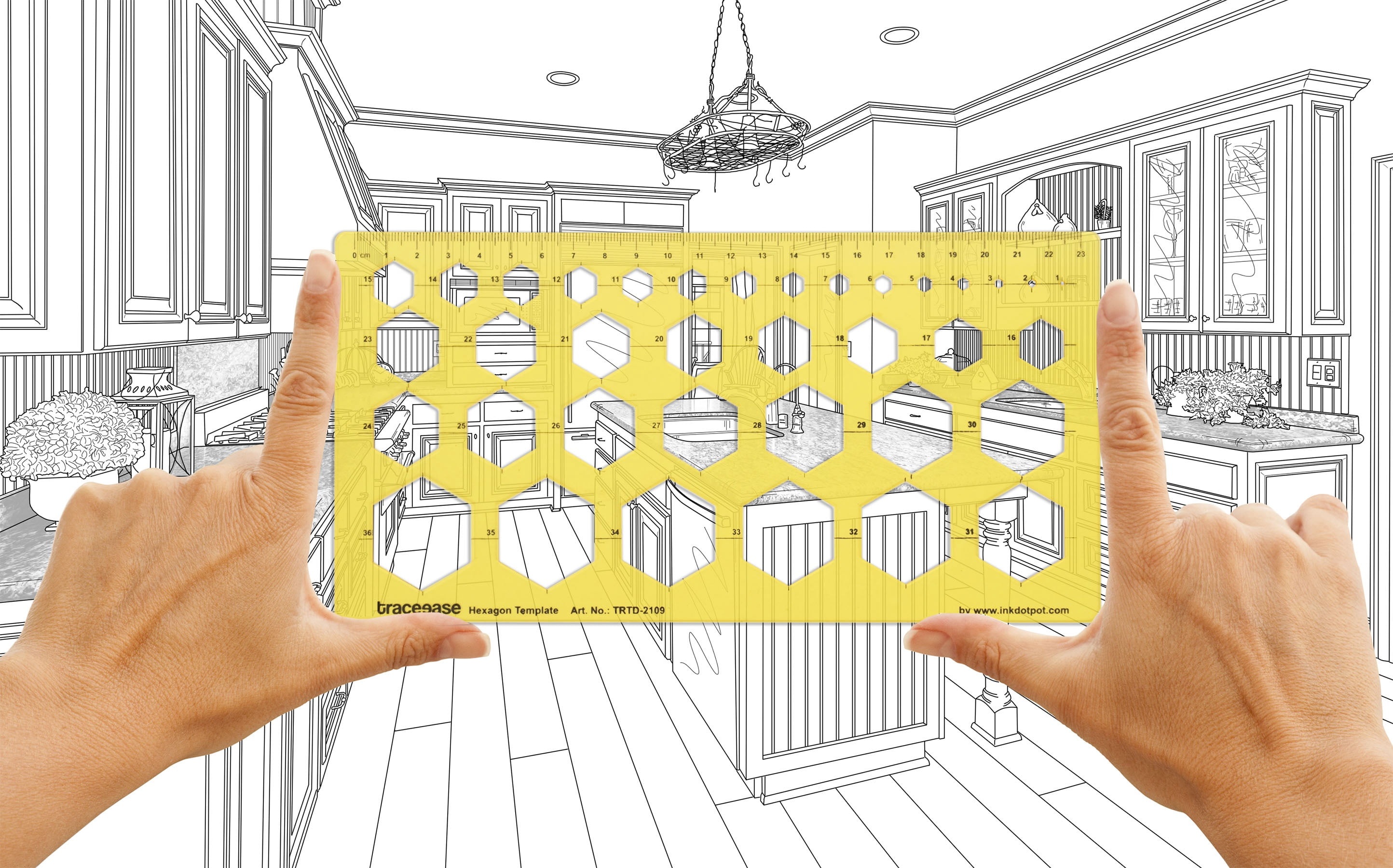 Traceease Geometrische Opstellen Ellips Template Tekening Stencil, Ontwerpen Sjabloon Meten Liniaal