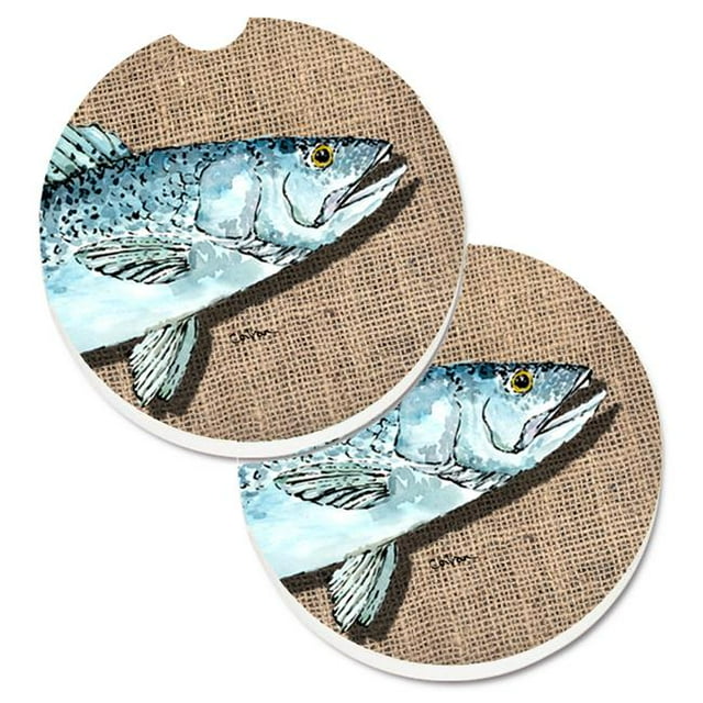 Ensemble de 2 sous-Verres pour Voiture avec Porte-Gobelet et Truite Mouchetée