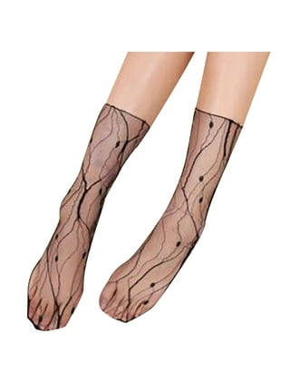 PRETYZOOM 4 Pairs Women Sheer Mesh Tulle Socks Novelty Slouch Socks Nylon  Lace Loose Socks, Black, One Size : : Clothing, Shoes & Accessories