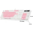 thumbnail image 2 of Mechanical Gaming Keyboard, MageGee 2021 New Upgraded Blue Switch 104 Keys White Backlit Keyboards, USB Wired Mechanical Computer Keyboard for Laptop, Desktop, PC Gamers(White & Pink), 2 of 8