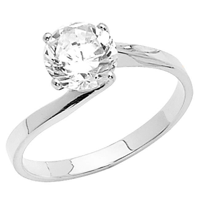 3.63 ct Round Brilliant Solitaire Diamond Engagement Ring Solid 14k White Gold 