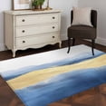thumbnail image 3 of 2.7'x5' Area Rugs, Blue Yellow Indoor Outdoor Area Rug for Living Room Bedroom, Modern Abstract Art Waves Washable Bathroom Rugs Kitchen Floor Carpet Mats Home Decor Aesthetic, 3 of 8