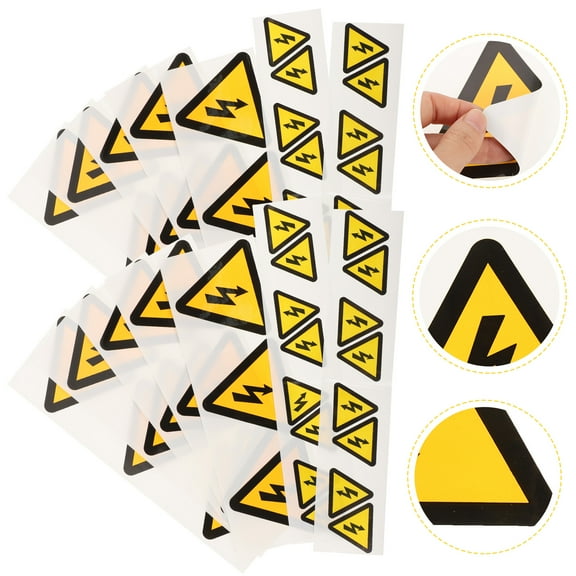 30pcs Self Adhesive Caution Stickers Electric Fence Warning Labels Signs Warning Stickers