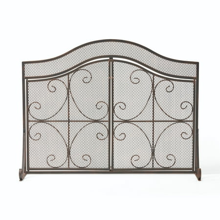 

41 Black Contemporary Scrollwork Accent Fireplace Screen