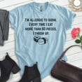 thumbnail image 2 of I'm Allergic To Sushi Shirt, Unisex Women's Men's Shirt, Japanese Food Shirt, Heather Light Blue, 3X-Large, 2 of 6