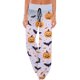 thumbnail image 1 of Pantalones de pijama de Halloween para mujer, cómodos pantalones de descanso de pierna ancha con estampado de calabaza y murciélago, cintura con cordón, 1 of 4