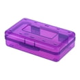thumbnail image 2 of Plastic Pencil Case, Stackable Clear Storage Box For Students, Lovely Back To School Crayon Organizer For Middle School Daily Use (Purple), 2 of 6