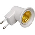thumbnail image 2 of Lámpara LED E27 Tipo de enchufe macho Adaptador de enchufe de la UE Convertidor para portalámparas con botón de encendido/apagado (blanco), 2 of 5