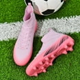 thumbnail image 3 of Yiomxhi High-Top Soccer Cleats for Men, Younth Adult Lightweight Football Shoes with Ankle Support, Breathable Outdoor Turf Cleats for Training and Matches, Long Studs and Short Studs, 3 of 7