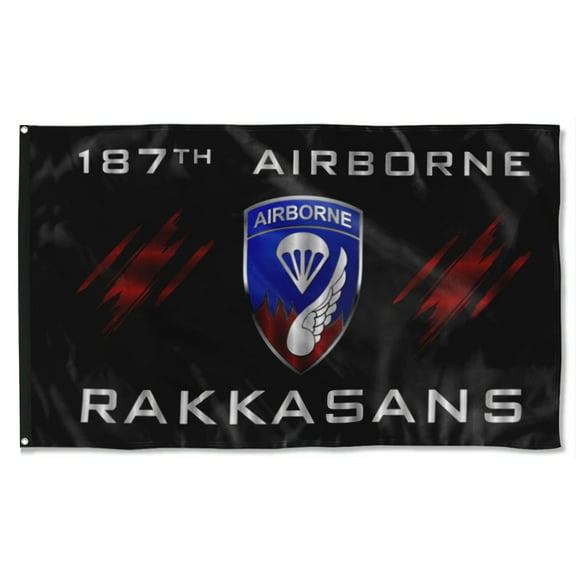 Cayyon 187th Airborne Rakkasans Flag 3x5Feet Military Banner with 2 Brass Grommets