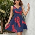 thumbnail image 3 of Red Lobster Sleeveless Dress Women Summer Evening Dresses Ladies Sundress, 3 of 7
