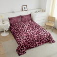 thumbnail image 4 of Erosebridal Pink Leopard Print Comforter Sets, Cheetah Comforters & Duvets, Wildlife Animal Reversible Duvet Insert, Microfiber Bedroom Decoration, 2pcs, 4 of 8
