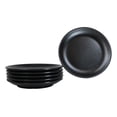 thumbnail image 2 of Pack Of 6 Black Silk Melamine Round Appetizer Dessert Side Dishes Plates 7"D, 2 of 9
