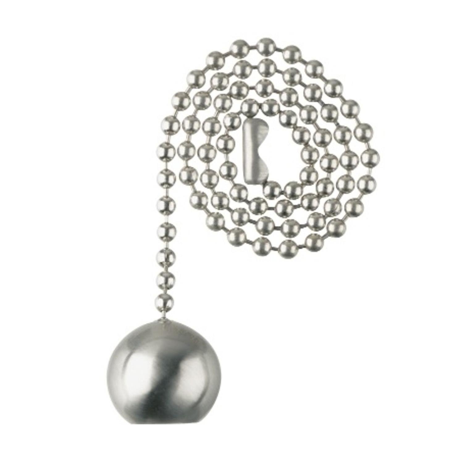Lighting 77217 Decorative Pull Chain 12" Brushed Nickel, This item is