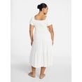 thumbnail image 2 of Terra & Sky Women's Plus Size Square Neck Smocked Dress, Sizes 0X-4X, 2 of 4