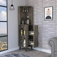 thumbnail image 3 of FM FURNITURE Quinn Corner Bar Cabinet Dark Brown Engineered Wood, 3 of 5