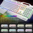 thumbnail image 3 of Wireless Gaming Keyboard and Mouse,RGB Backlit Rechargeable Keyboard Mouse with 5000mAh Battery Metal Panel,Removable Hand Rest Mechanical Feel Keyboard and 7 Color Gaming Mute Mouse for PC Gamers, 3 of 8