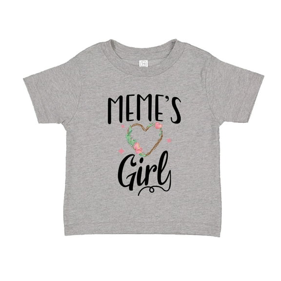 Meme's Girl Toddler T-Shirt 2T Athletic Heather