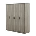thumbnail image 5 of 4-Door Wardrobe Closet with Locking Drawer, Bedroom Armoires with Top Cabinet, Tall Wardrobe Closet Cabinet for family, Gray, 5 of 9