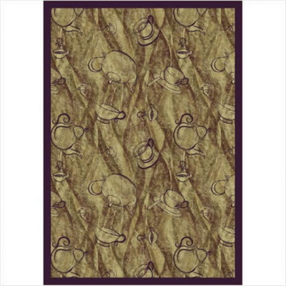 Fresh Brew Bean 3 ft.10 in. x 5 ft.4 in.  WearOn Nylon Machine Tufted- Cut Pile Whimsy Rug