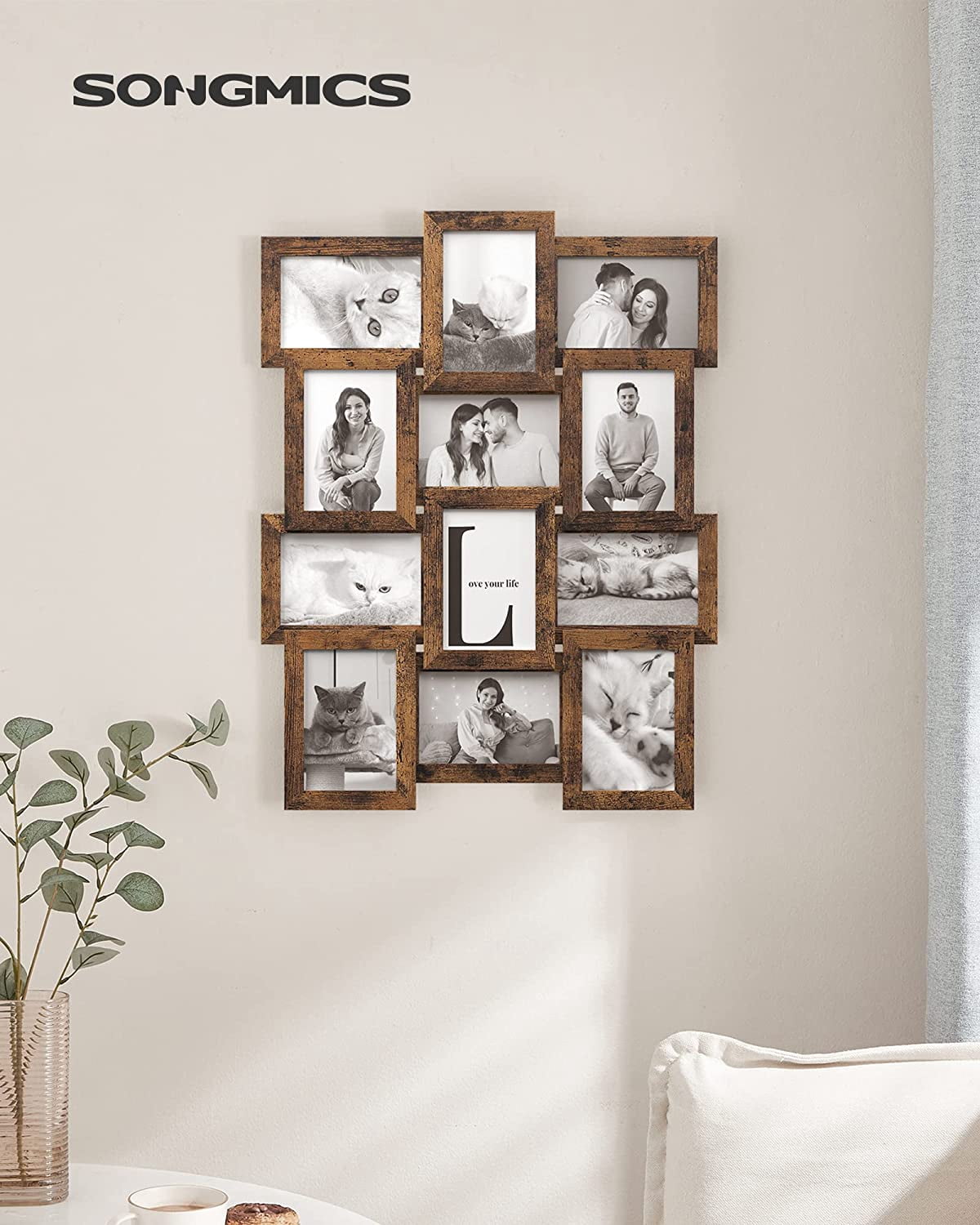 Collage Picture Frames, 4x6 for Wall Decor Set of 12, Multi Family Photo for Gallery Decor, Hanging Display, Assembly Required, Ink Black