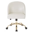 thumbnail image 3 of Layton Mid Back Office Chair in Cream White PU with Gold Finish Base, 3 of 4
