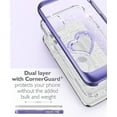 thumbnail image 2 of Vena vLove Glitter Clear Case Compatible with Apple iPhone 11 (6.1"-inch 2019), Heart Shape (CornerGuard Protection) Dual Layer Slim Hybrid Clear Bumper Case Cover - Purple, 2 of 7