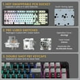 thumbnail image 6 of COSTOM Wireless Mechanical Keyboard, 3 Mode Gasket Mounted RGB Gaming Keyboard with Volume Knob, Pre-Lubed Linear Switches, MDA-Profile, 98 Keys Hot Swappable Creamy Keyboard for PC/Tablet/Xbox/PS4, 6 of 9
