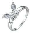 Aisiwm Go! Lady Ring Fashion Women'S Butterfly Zirconia Diamond Ring