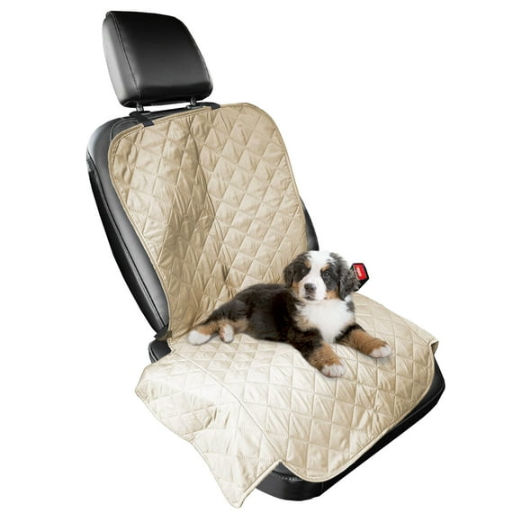 Furhaven Pet Furniture Cover - Universal Water-Resistant Quilted Car Bucket Seat Cover Protector for Dogs and Cats, Clay, Single-Seat