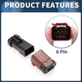 thumbnail image 4 of Unique Bargains 6 Pin Car Electrical Wire Connector Plug Housing Kits Waterproof 1 Set 2.8mm Series Brown, 4 of 6