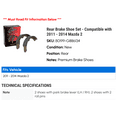 thumbnail image 2 of Rear Brake Shoe Set - Compatible with 2011 - 2014 Mazda 2 2012 2013, 2 of 2