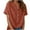 Orange, variant on Diufon Linen Shirts for Women Short Sleeve Summer Shirt Casual Button V Neck Tunic Blouses Lightweight Loose Tops