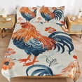 thumbnail image 6 of 3 Pcs Soft Bedding Set, Includes 1 Duvet Cover with Zipper And 2 Pillow,Shams Oil Rooster Twin(86"x70"), 6 of 8