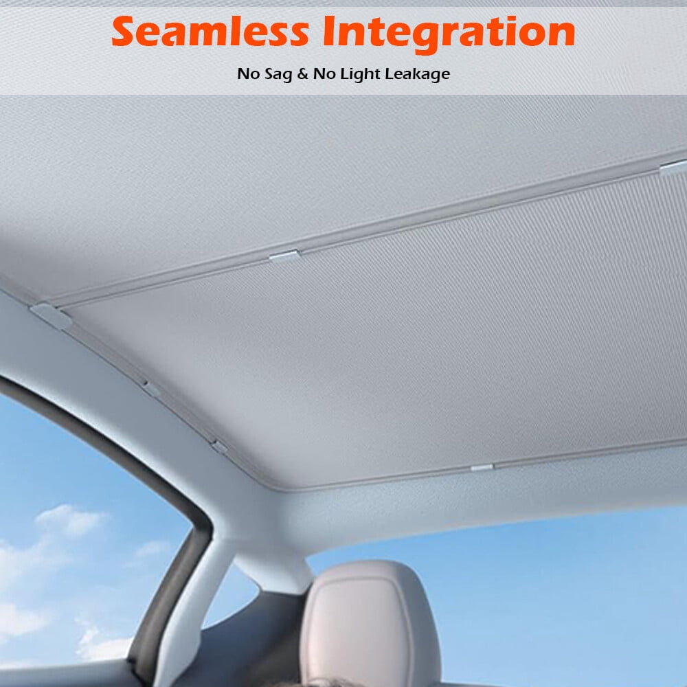 2WIN2BUY Sunshade Roof for Tesla Model Y 2020-2024,No-Gap & No-Sag Heat Insulation Foldable Sunroof Sun Shade for Tesla Model Y Accessories