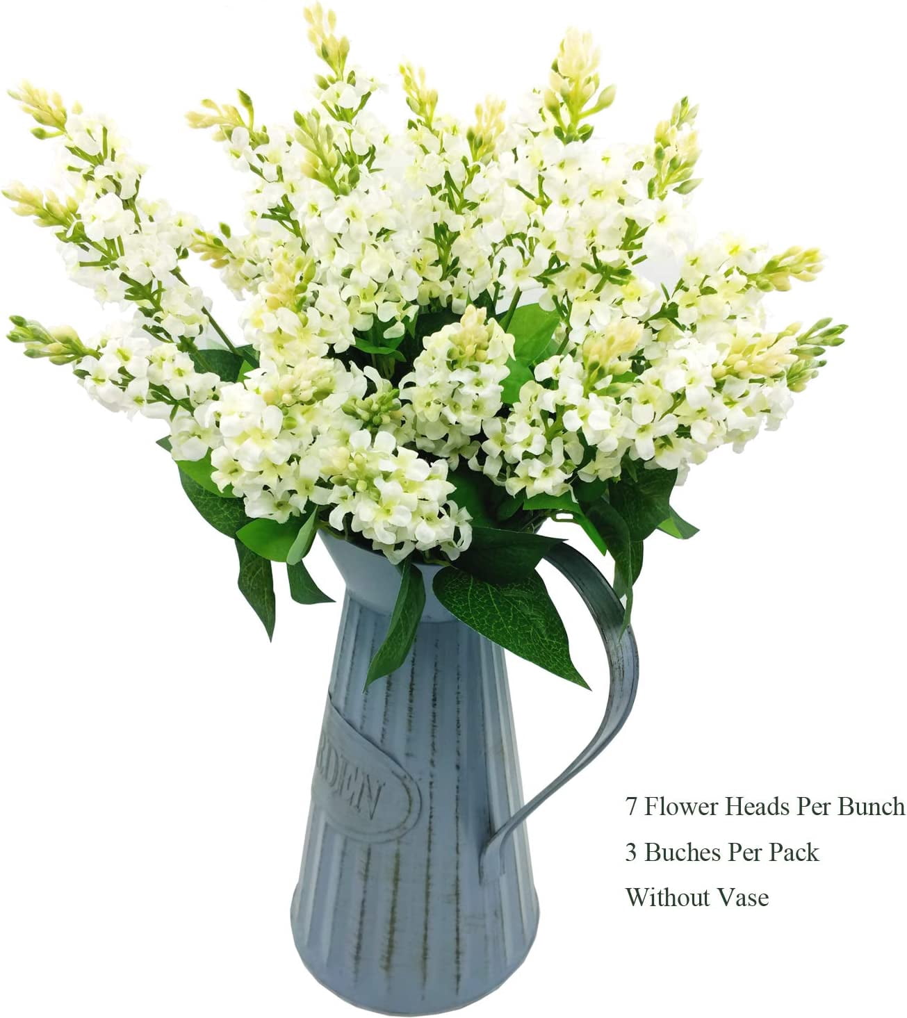 Artificial Fake Flowers Silk Plastic Plant Arrangement for Home Indoor Outdoor Garden Wedding Table Vase Decorations Faux Snapdragon Flower,3 Bouquets (White)