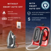 SALAV Deluxe DuoPress Steamer and Iron Station with Steam Levels and Digital Display, Red