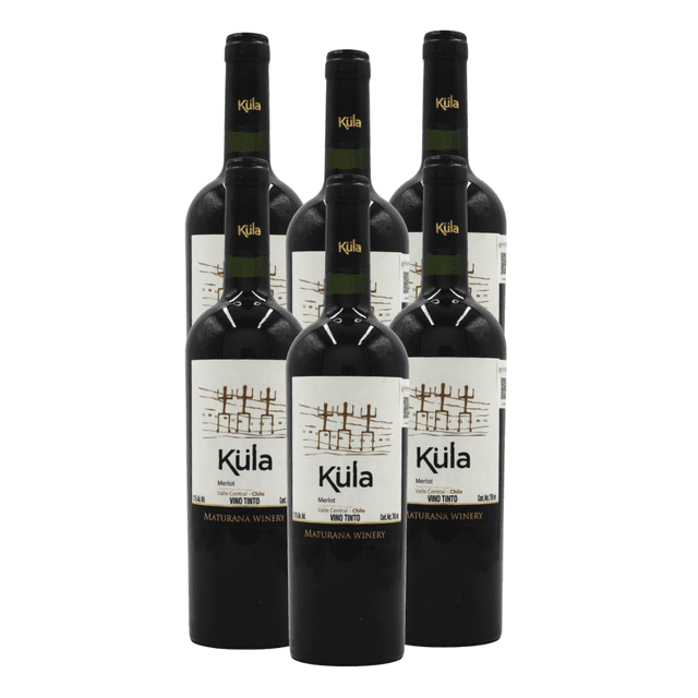 Pack de 6 Vino Tinto Küla Merlot 750 Ml Kula! Vino Tinto