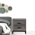 thumbnail image 2 of HomeRoots 478609 25 in. Grey Two Drawer Nightstand, 2 of 5