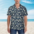 thumbnail image 4 of Goofa Daisy Floral B Hawaiian Shirt for Men, Unisex Summer Beach Casual Short Sleeve Button Down Shirts,Aloha Tropical Floral print shirt-Small, 4 of 9