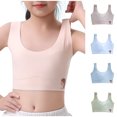 thumbnail image 3 of Zwiiyzr Girls Cotton Bra Teens Sports Bra Seamless Wireless Soft Training Bras for Girls & Teens 8-12 Years Pink, 3 of 8