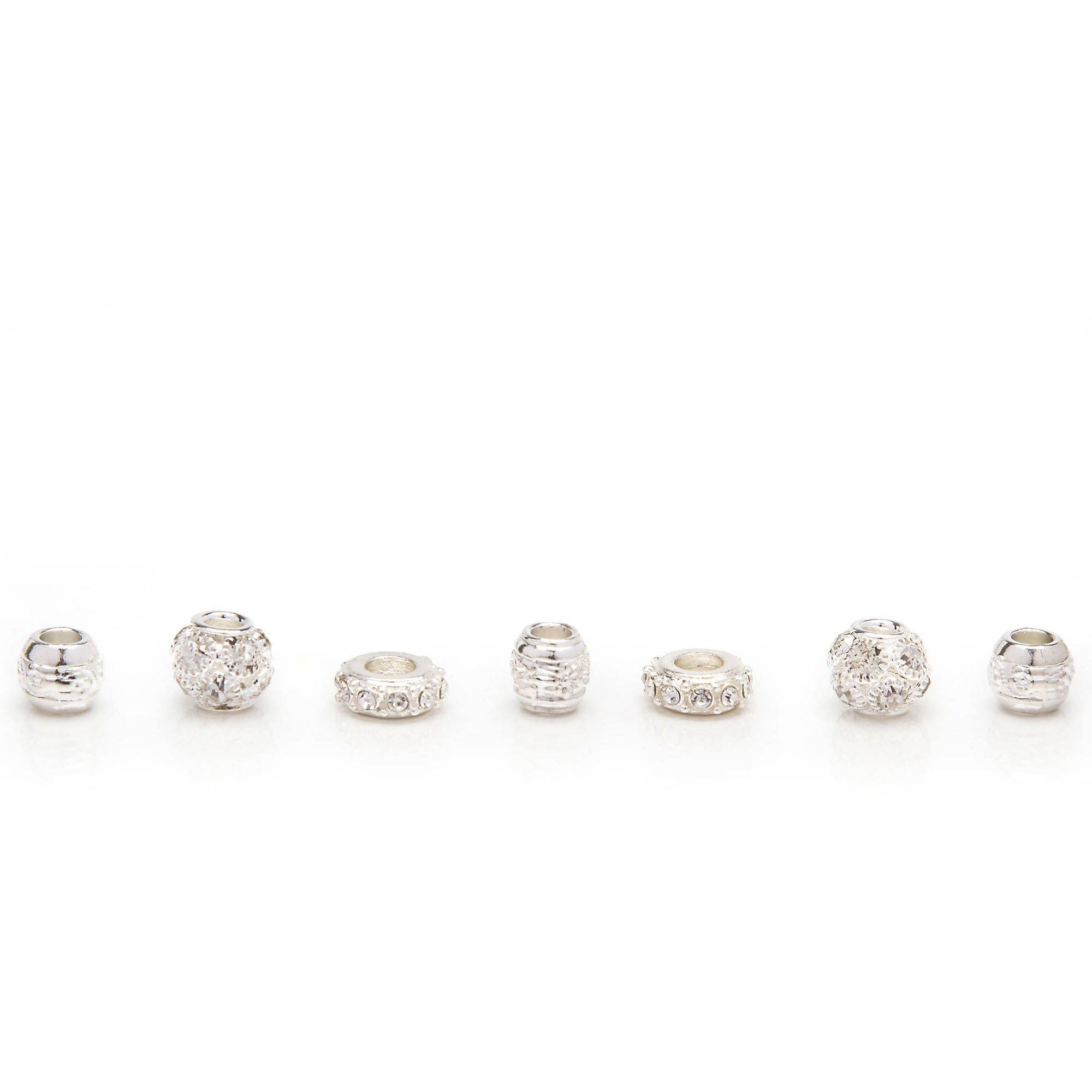 9 Piece Darice Mix and Mingle Glass Metal Lined Beads and Charms in Friends BFF Themed.