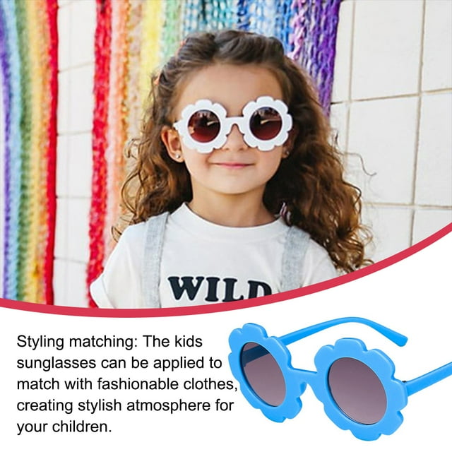 Optical Glasses Sunflower Spectacles Lovely Sunglasses for Children Fashionable UV Protection with Suitable Frame Facial Wearing Blue Gray