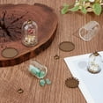 thumbnail image 4 of 1bag 10 sets 2 styles Glass Dome Cover Decorative Display Case Cloche Bell Jar Terrarium with Alloy Base Antique Bronze 21~26x37~46.5mm Inner Diameter: 16~20.5mm 5 sets/style, 4 of 5