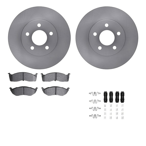 Dynamic Friction Company Front Brake Rotors with 5000 Advanced Brake Pads includes Hardware 6512-40163