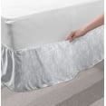 thumbnail image 2 of Grey and White Bed Skirt, Doodle Style Botanical Leaves Pattern Shabby Ornamental, Elastic Bedskirt Dust Ruffle Wrap Around for Bedding Decor, 4 Sizes, Grey White, by Ambesonne, 2 of 2