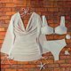 thumbnail image 1 of Conjunto de bikini tankini de 3 piezas para mujer, moda de primavera, color liso, para playa, vacaciones, tankini, 1 of 3